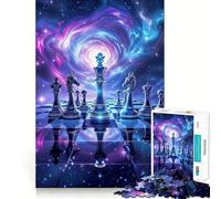 Cosmic Chess Game in Space Fantasy Art Jigsaw Puzzles 1000 Pieces for Adults Logic Play, Vivid Print, Family Enjoyable, Art Piece (38x26cm)