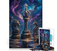 Cosmic Chess Game Jigsaw Puzzle for Teenagers 1000 Pieces Calm Game, Fine Cut, Joyful Challenge, Room Art (50x75cm)