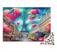 Cosmic Cityscape 1000 Piece Jigsaw Puzzles Colorful Eiffel Tower Adults Aged 12 And Above Educational Games Home Decoration Challenge High Difficulty Male And Female Birthday 52x38cm/1000pcs Gifts