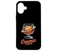 Cosmic Cocktail Saturn Planet Glass Fun Case for iPhone 16 Plus