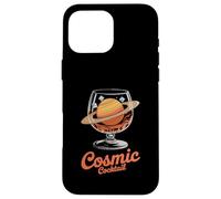 Cosmic Cocktail Saturn Planet Glass Fun Case for iPhone 16 Pro Max