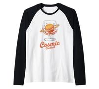 Cosmic Cocktail Saturn Planet Glass Fun Raglan Baseball Tee