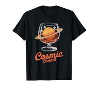 Cosmic Cocktail Saturn Planet Glass Fun T-Shirt