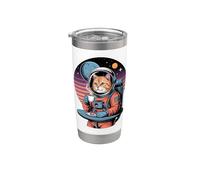 Cosmic Coffee Cat Astronaut Retro Space - Vintage Galaxy Stainless Steel Insulated Tumbler