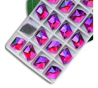 Cosmic Color AB Glass Sew On Flatback with Holes Sewing Rhinestones Crystal Strass for DIY Wedding Dress-38Rose red AB-13 x17mm 20pcs