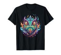 Cosmic Colorful Chameleon Lizard Reptile Head T-Shirt
