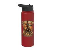 Cosmic Cowboy Intergalactic Outlaw Retro Sci-Fi Humor Alien Stainless Steel Insulated Water Bottle