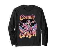 Cosmic Cowgirl Western Space Fantasy Retro Feminine Power Long Sleeve T-Shirt