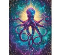 Cosmic Creatures Octopus Pixel Art Graph Paper Notebook: 4x4 Grid Graph Paper for Pixel Art, Drawing, Game Design & Creative Planning, Large 8.5 x 11 Size, 110 pages