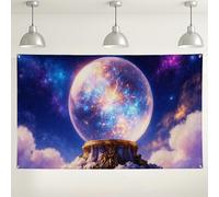 Cosmic Crystal Ball Backdrop, Vibrant Galaxy Pattern Decorations, Indoor/Outdoor Photography Background for Events, Fantasy Themed Party Supplies 71x43 Inch