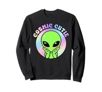 Cosmic Cutie Alien Peace Sign Pastel Kawaii Aesthetic Sweatshirt