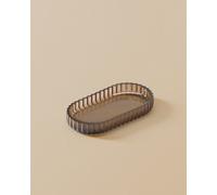 Cosmic Decorative Tray, Bathroom Organiser, Resistant Glass, 19X10Cm, Elegant And Functional Design, Amber, Lido Collection