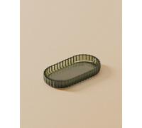 Cosmic Decorative Tray, Bathroom Organiser, Resistant Glass, 19X10Cm, Elegant And Functional Design, Green, Lido Collection