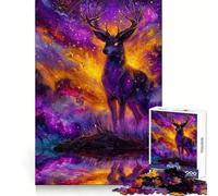 Cosmic Deer in A Magical Landscape 1000 Piece Jigsaw Puzzles for Teenagers Jigsaw Logic Boost, Snug Connection, Home Fun, Birthday Idea (38x52cm)