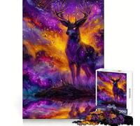 Cosmic Deer in A Magical Landscape Jigsaw Puzzle for Teenagers 1000 Pieces Calm Game, Fine Cut, Joyful Challenge, Room Art (50x75cm)
