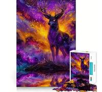 Cosmic Deer in A Magical Landscape Puzzles for Adults 1000 Piece Cognitive Boost, Fade Resist, Family Bond, Birthday Present (38x26cm)
