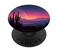 Cosmic Desert Saguaro Cactus Night Sky PopSockets Adhesive PopGrip