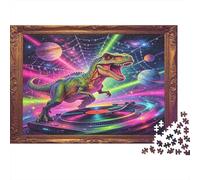 Cosmic Dinosaur 1000 Piece Jigsaw Puzzle Premium Paper Jigsaw Puzzle for Adults Galactic Sci Fi Style Family Relaxation Home Decor Gift 52x38cm/1000pcs
