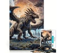 Cosmic Dinosaur Invasion Adults Puzzles 1000 Piece Jigsaws Brain Calisthen, DIY Fun, Pattern Assemble, Art Display (38x52cm)