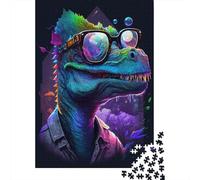 Cosmic Dinosaurs Wear Glasses Puzzle Creative Games Premium Cardboard Jigsaw Puzzle for Women Men Birthday Present 1000pcs (38x26cm)