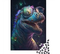 Cosmic Dinosaurs Wear Glasses Puzzle Educational Games Family Activities Premium Cardboard Jigsaw Puzzle for Women Men 1000pcs (38x26cm)