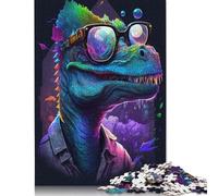 Cosmic Dinosaurs Wear Glasses Puzzle Fun Premium Cardboard Jigsaw Puzzle for Boy Or Girl 1000pcs (75x50cm)