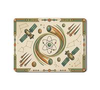 Cosmic Dish Drying Mats for Kitchen Counter, Retro Space Absorbent Rubber Drainer Rack Mat, Science Inspired Pu Leather Drying Pad for Counter Protector 18x24 Inch