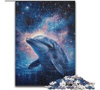 Cosmic Dolphin Adult Jigsaw Puzzles 1000 Pieces, for Age 14+ Home Art Decor Family Games Christmas Birthday Gifts (50x75cm)