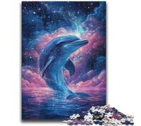 Cosmic Dolphin JigsawPuzzle 1000 Pieces for Teenagers, for And 14 Years And over Brainteaser Family Games Christmas Birthday Gifts 26x38cm