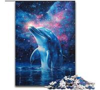 Cosmic Dolphin JigsawPuzzle 1000 Pieces for Teenagers, Fun Games Wall Decoration Unique Birthday And Xmas Gifts (50x75cm)