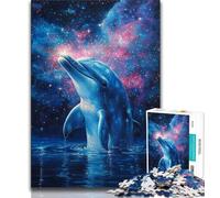 Cosmic Dolphin JigsawPuzzle 1000 Pieces for Teenagers,Stress Reliever Difficult Challenge Unique Home Decor And Gifts (50x75cm)