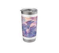 Cosmic Dolphins Dreamscape - Serene Ocean Bubble Art Stainless Steel Insulated Tumbler