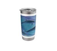 Cosmic Dolphins Dreamscape - Serene Ocean Space Art Stainless Steel Insulated Tumbler