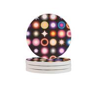 Cosmic Dot Star Print Absorbent Coasters Set of 4,Drink Cup Coasters for Cars, Coffee Tables and Bars
