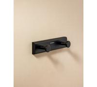 Cosmic Double Towel Hook, Robe Hook, Coat Hook, Screw-In Or Self-Adhesive, Matt Black, Supports 5Kg, Next Collection