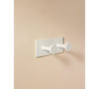 Cosmic Double Towel Hook, Robe Hook, Coat Hook, Self-Adhesive, White, Supports Up To 5Kg, Stick Collection