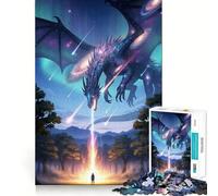 Cosmic Dragon Encounter Forest Puzzles for Adults 1000 Puzzles Pastime Game, Smooth Connection, Home Play, (50x75cm)