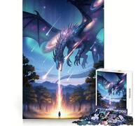 Cosmic Dragon Encounter Forest Puzzles for Adults 1000 Puzzles Pastime Game, Smooth Connection, Home Play, (50x75cm)
