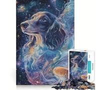Cosmic Dreaming Dachshund Doxie 1000 Piece Jigsaw Puzzles- Brain Exercise, Precise Cut, Real Challenge, Wall Display (38x52cm)