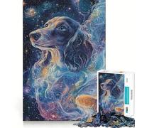 Cosmic Dreaming Dachshund Doxie 1000 Pieces Jigsaw Puzzles for Adults Think Smart, Snug Edge, Home Activity, Xmas Surprise (50x75cm)