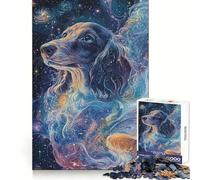 Cosmic Dreaming Dachshund Doxie Jigsaw 1000 Pieces for Teenagers Strong Memory, Snug Cut, Joyful Challenge, Home Display (38x26cm)