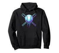 Cosmic Drip Baseball Graphic Blue Vaporwave Aesthetic Pullover Hoodie