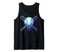 Cosmic Drip Baseball Graphic Blue Vaporwave Aesthetic Tank Top