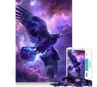 Cosmic Eagle Soaring Through Nebula Jigsaw Puzzles for Adults1000 Pieces Mindful Game, Fine Cut, Happy Challenge, Xmas Gift (38x52cm)