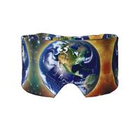 Cosmic Earth Adjustable Sleep Eye mask and Earmuffs, Unisex Side Sleeping Headband (26.8 * 4.3 inches), Indoor and Outdoor Travel Yoga Comfort Cover,
