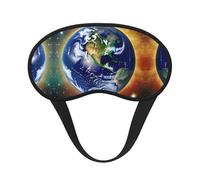Cosmic Earth Black Border Satin Sleep Mask for Light Blocking Comfort