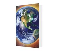 Cosmic Earth Blank Greeting Card, 4x6 Inches, &Holiday Greeting Card, Suitable For All Occasions.