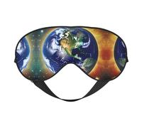 Cosmic Earth Print Eye Mask for Comfortable Sleep – Elastic Nighttime Shade, Perfect for Plane, Travel, and Meditation
