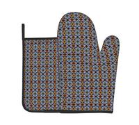 Cosmic Earth Printed Two-Piece Kitchen Baking Set Oven mitt and potholder Perfect for Chefs Bakers and Kitchen Decor
