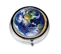 Cosmic Earth This Small, Round Pill Box is a Portable Travel Medicine Organizer with Three compartments for Storing Daily medications.